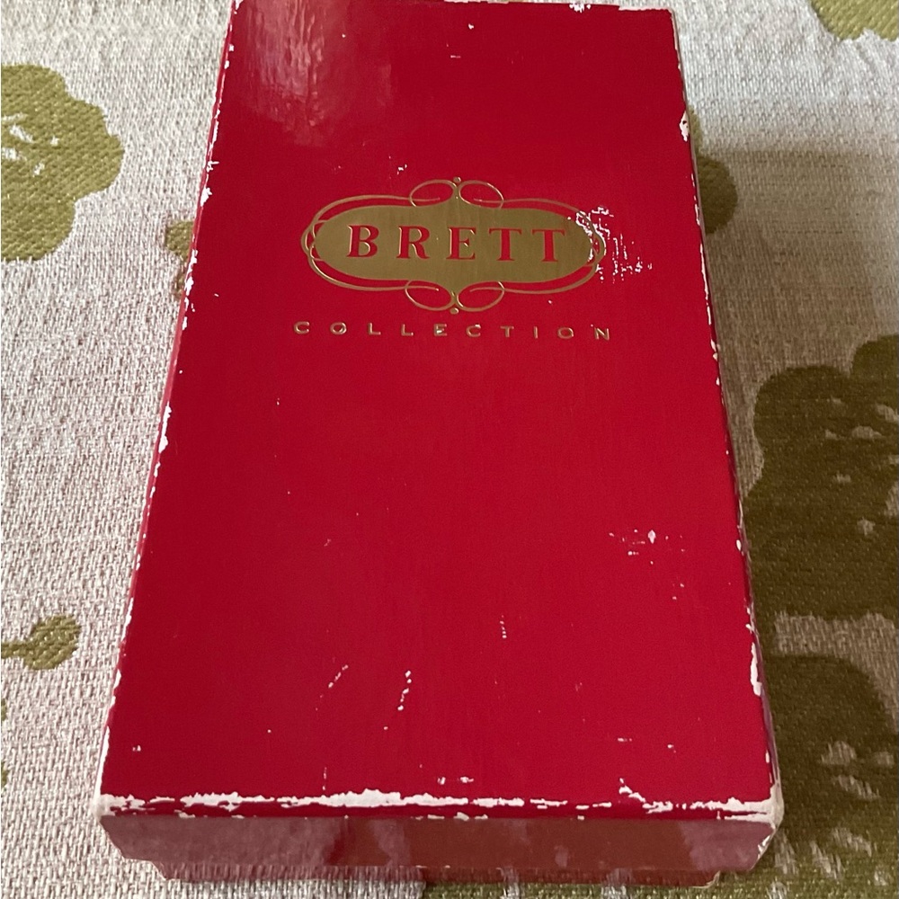 Vintage 6 BRETT Satin Cards Peace and Happiness for The Holidays W/Envelop-New